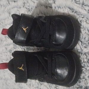Jordan Kids Black Sneakers with Red Accents